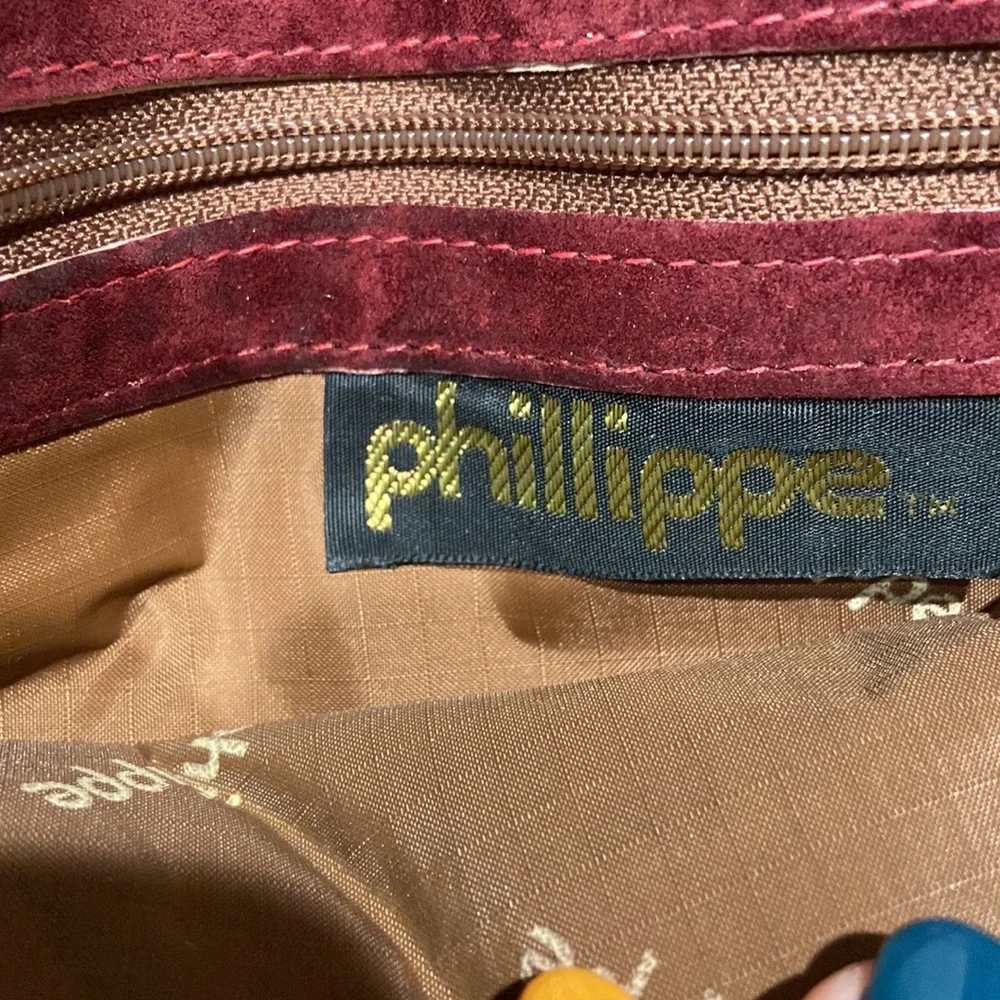 Philippe Oversized wristlet. Chocolate color with red under tone. - Picture 12 of 13